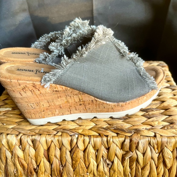 Minnetonka Shoes - Minnetonka 8 Denim Cork Wedges